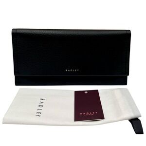 Radley London Women's‎ Pebbled Leather Oak Street Large Flapover Wallet Black
